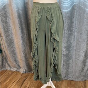 ASOS Elegant Ruffled Green Women's Pants